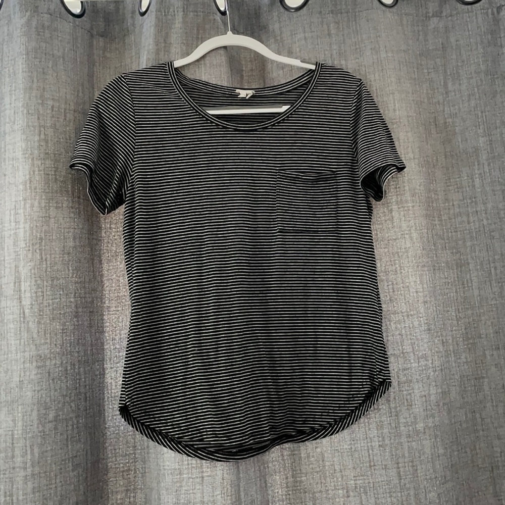 Black and White Striped Garage T-shirt